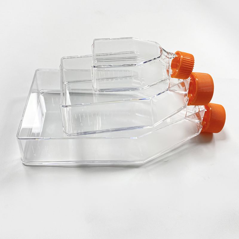 25 CM2 culture area, vented cap laboratory tissue culture bottle flask