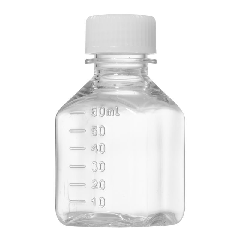 250ml PET square media bottles sterilized